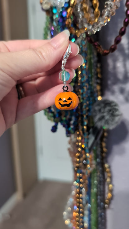 Jack o Lantern Bell Stitch Markers