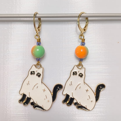 Spooky Kittens Earrings & Stitch Markers