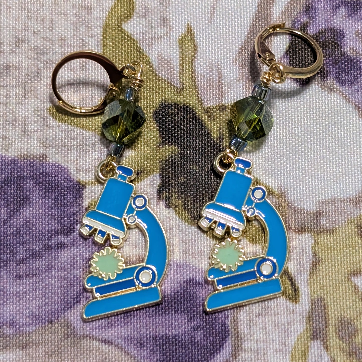 Science! Enamel Stitch Markers and Earrings