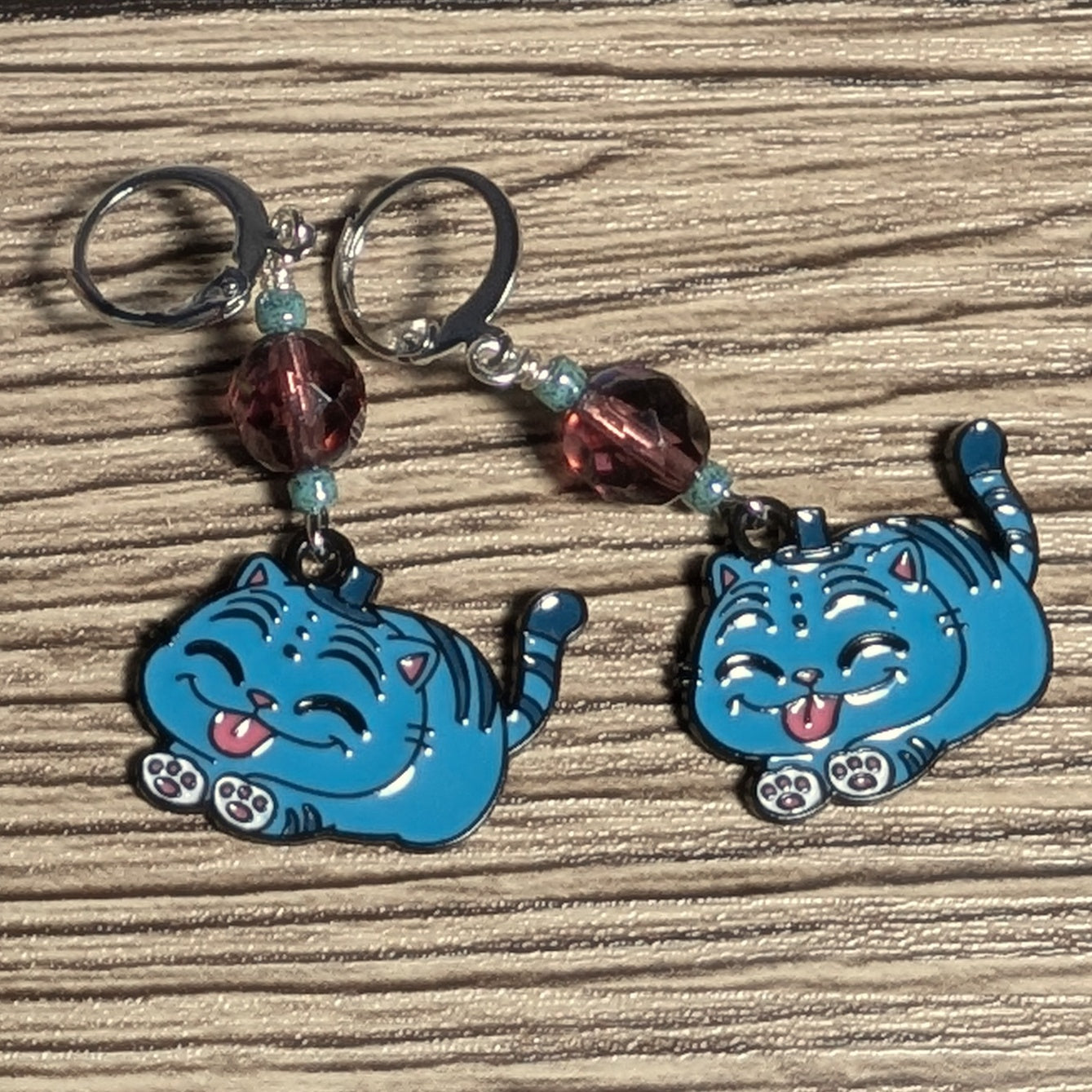 Demon Tiger Earrings & Stitch Markers
