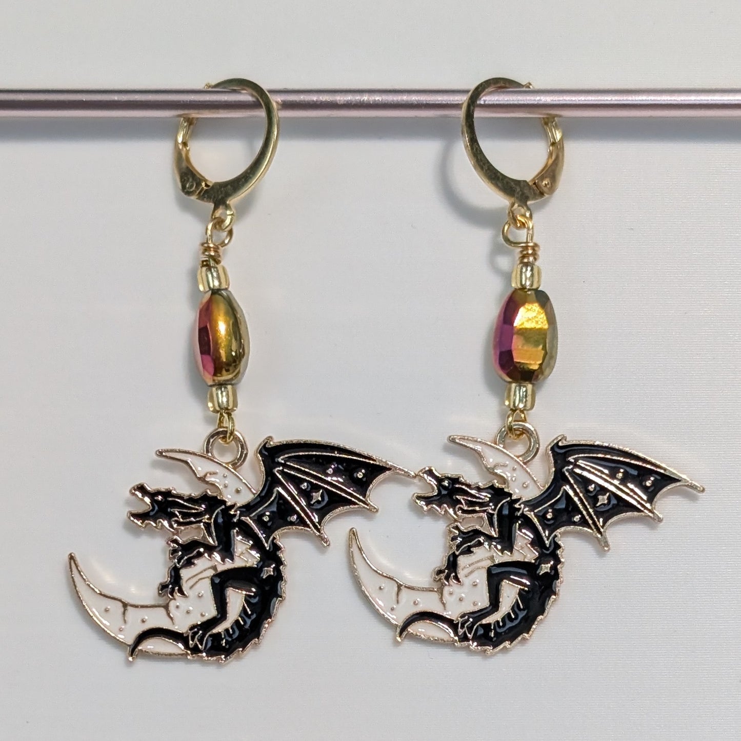 Dragons in the Stars Earrings & Stitch Markers