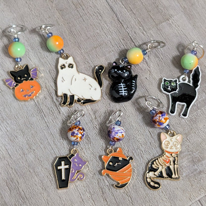 Spooky Kittens Earrings & Stitch Markers