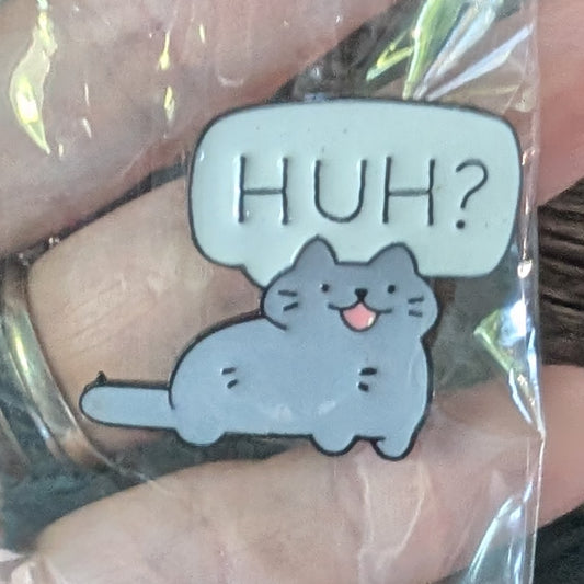 Confused Cat Enamel Pin
