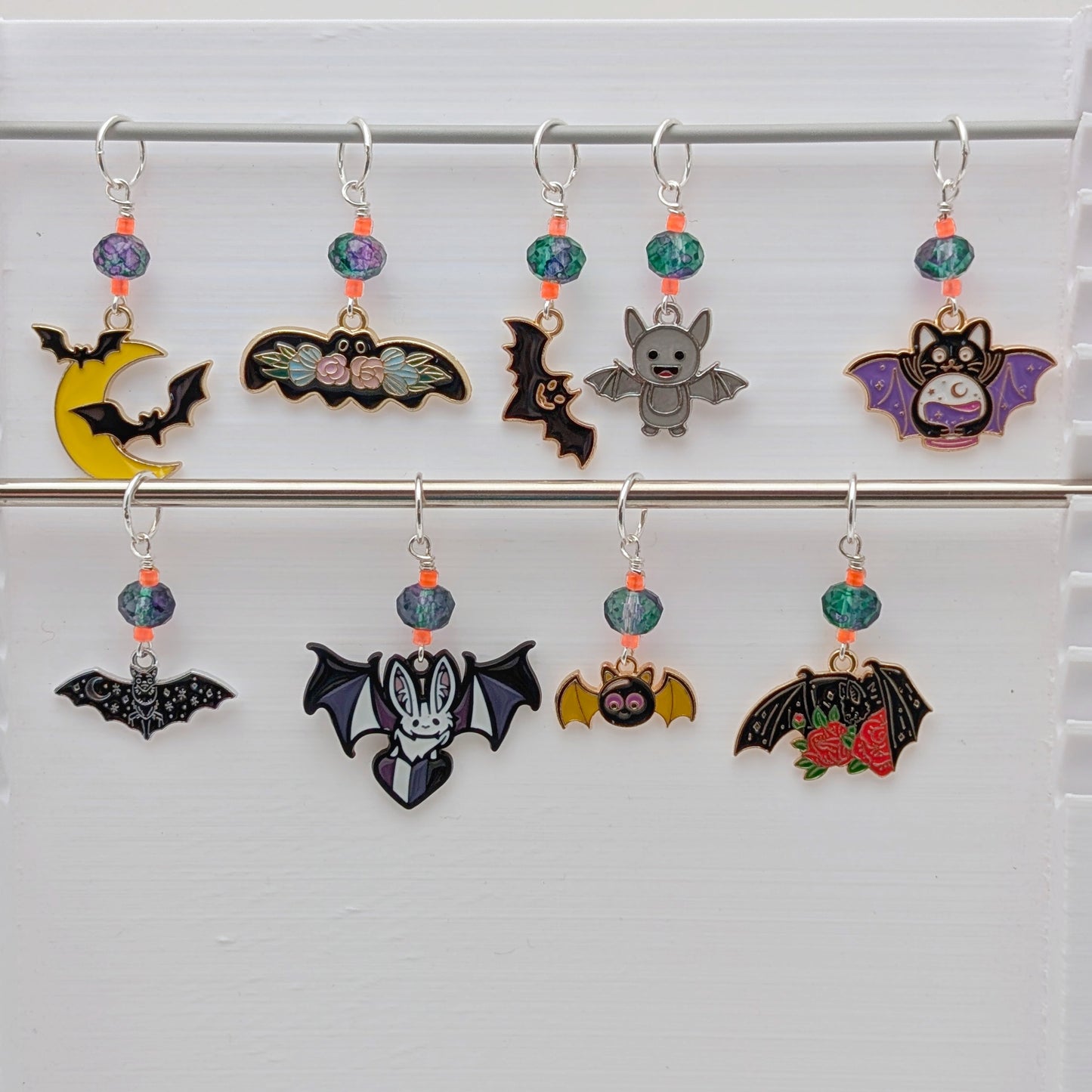 Freakin' Bats! (I love Halloween) Earrings & Stitch Markers