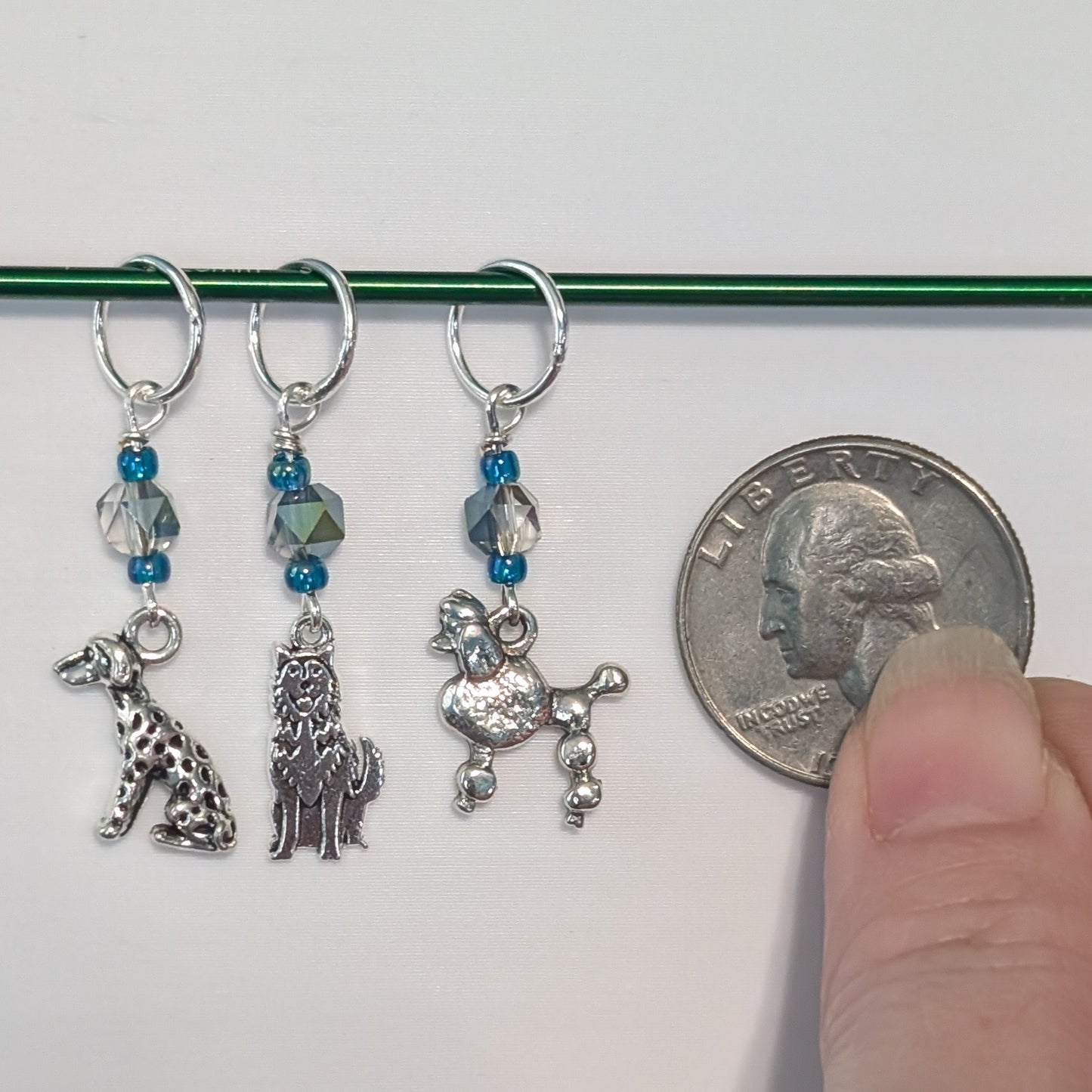 Tibetan Silver Color Dogs Stitch Markers