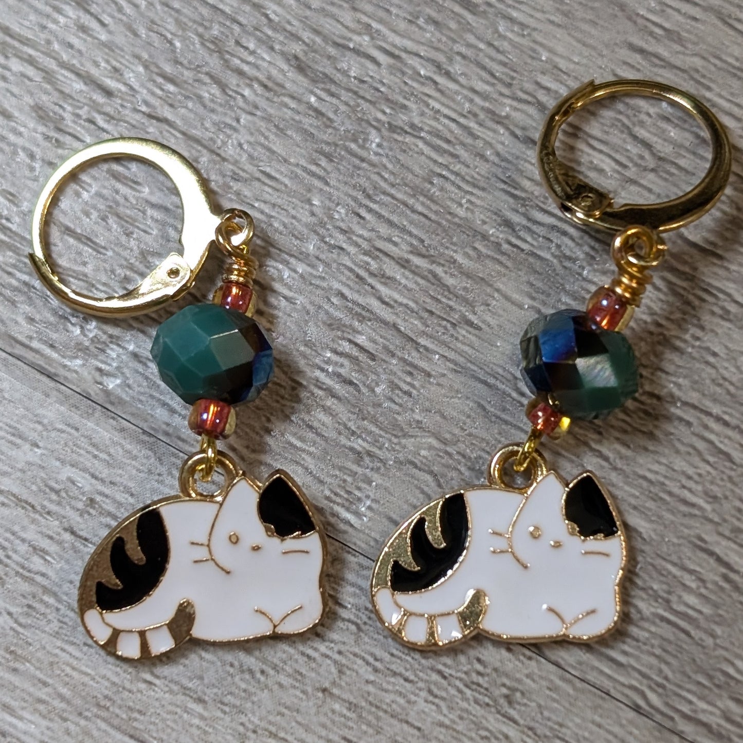Loaf Boat Cats Earrings & Stitch Markers