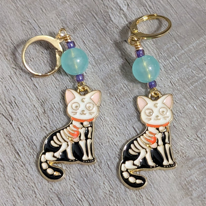 Spooky Kittens Earrings & Stitch Markers