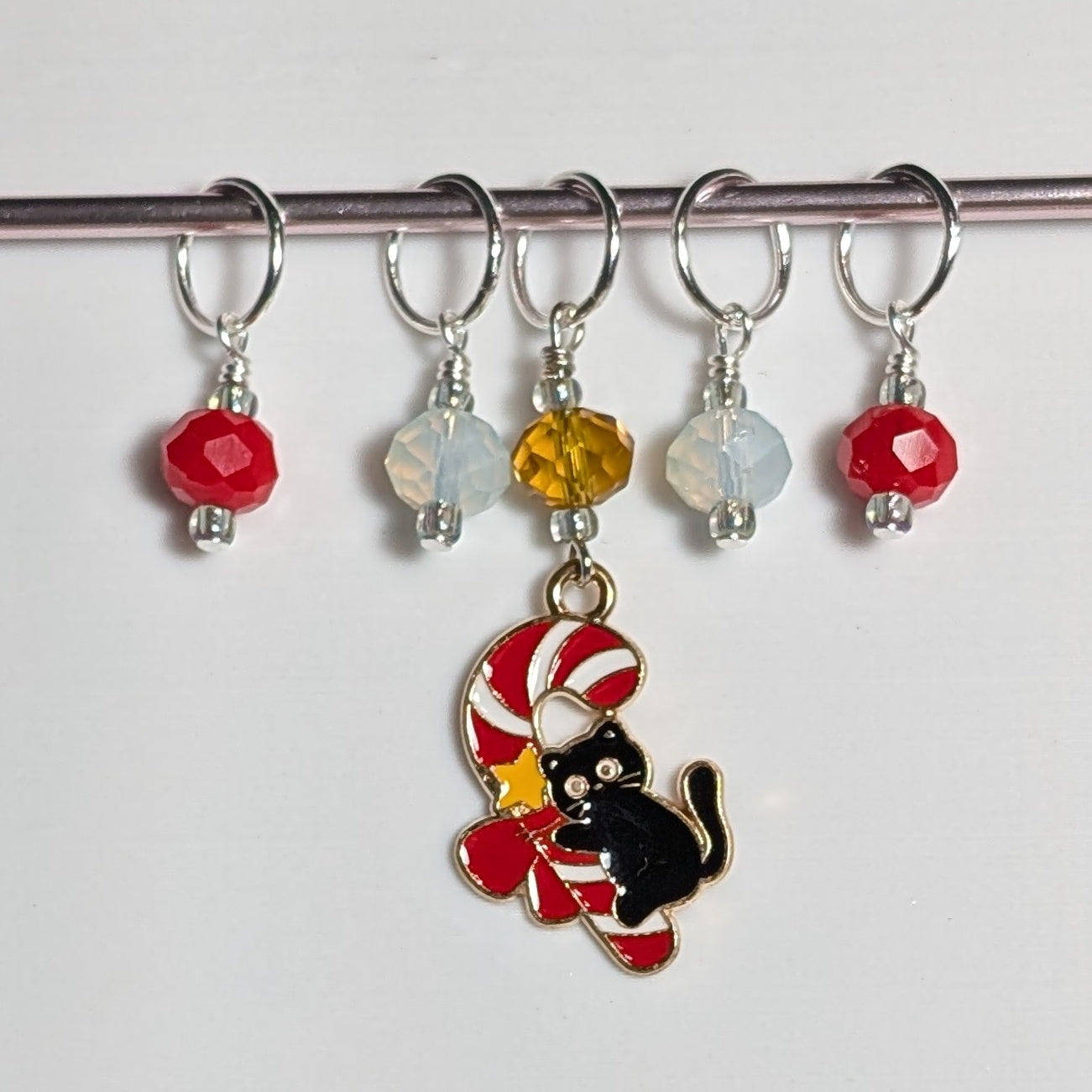 Black Cat Christmas Earrings and Markers