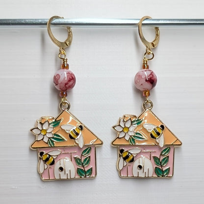 Oh bother! Bees and Hives Stitch Markers & Earrings