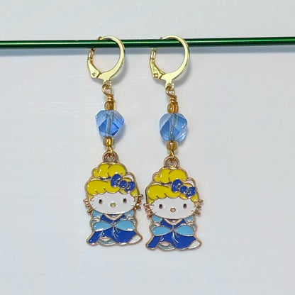 Hello Princess Kitty Stitch Markers & Earrings