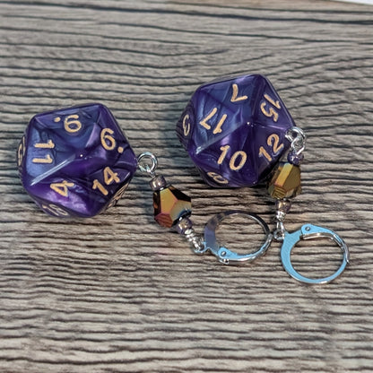 Sparkly Math Rocks Earrings & Stitch Markers