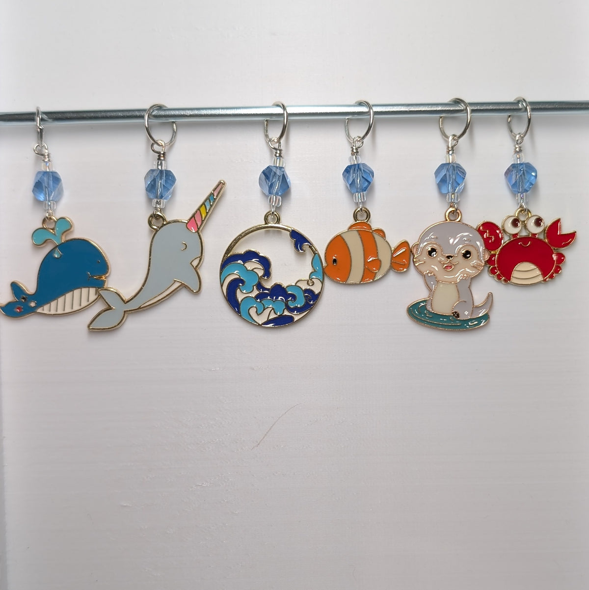 Cartoon Ocean Friends Stitch Markers and Earrings