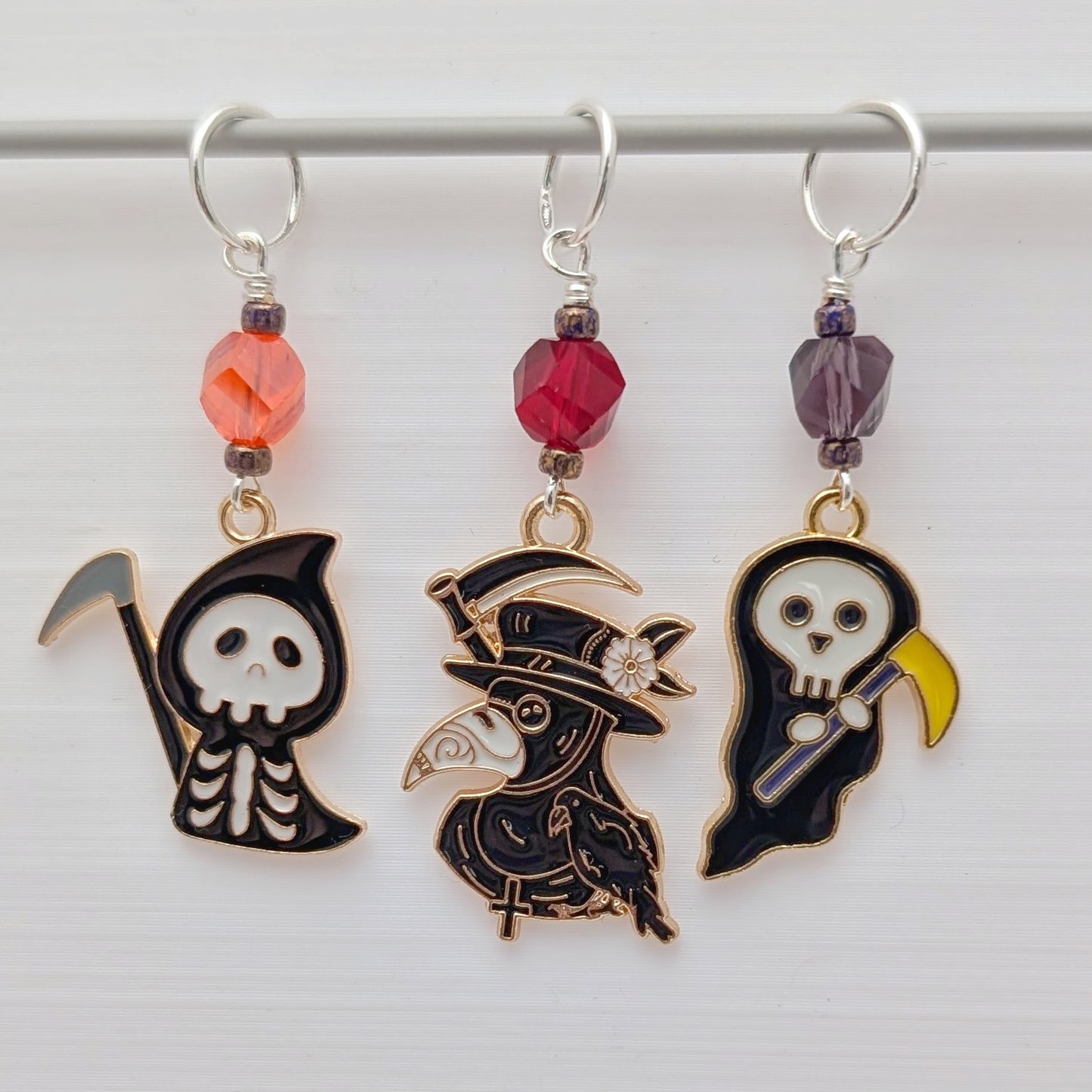 Reapers Earrings & Stitch Markers