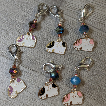 Loaf Boat Cats Earrings & Stitch Markers