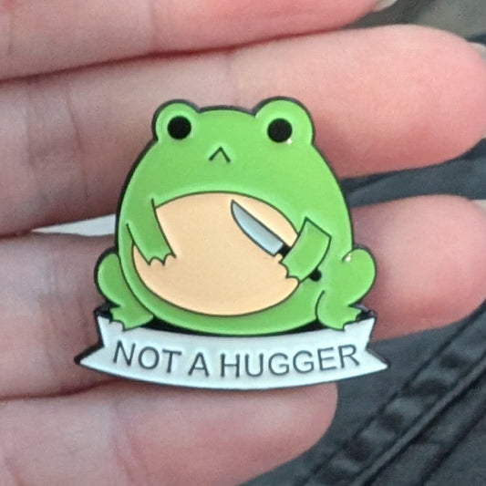 Stabby Frog Doesn't Want a Hug Enamel Pin