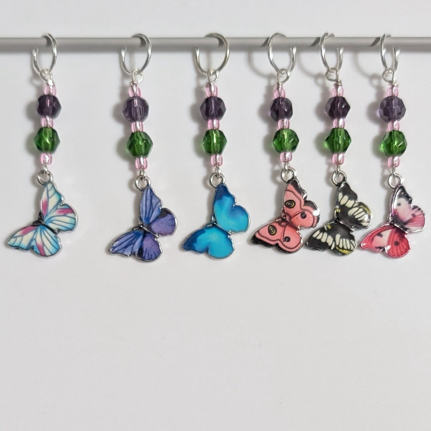 Enamel Small Butterfly Earrings & Stitch Markers