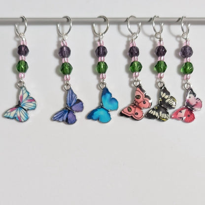 Enamel Small Butterfly Earrings & Stitch Markers