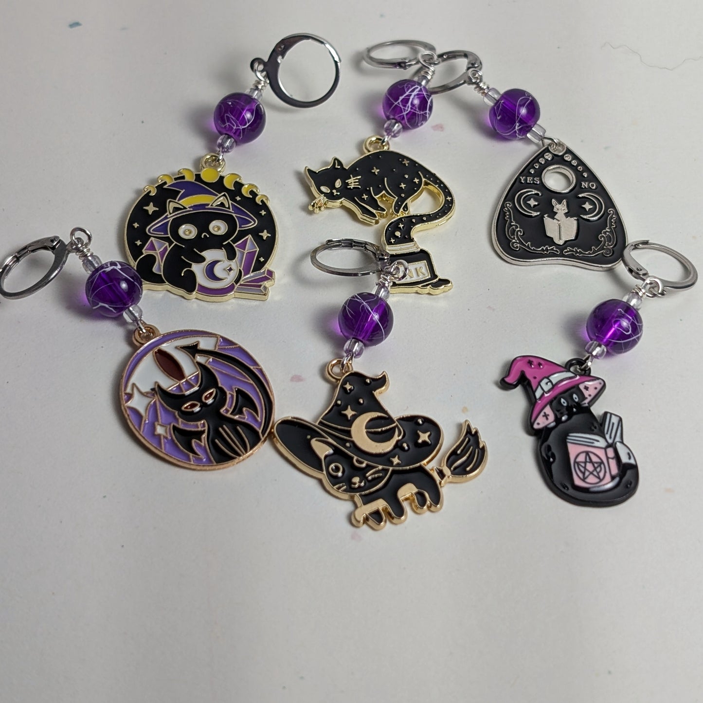 Occult O'Cats Earrings & Stitch Markers