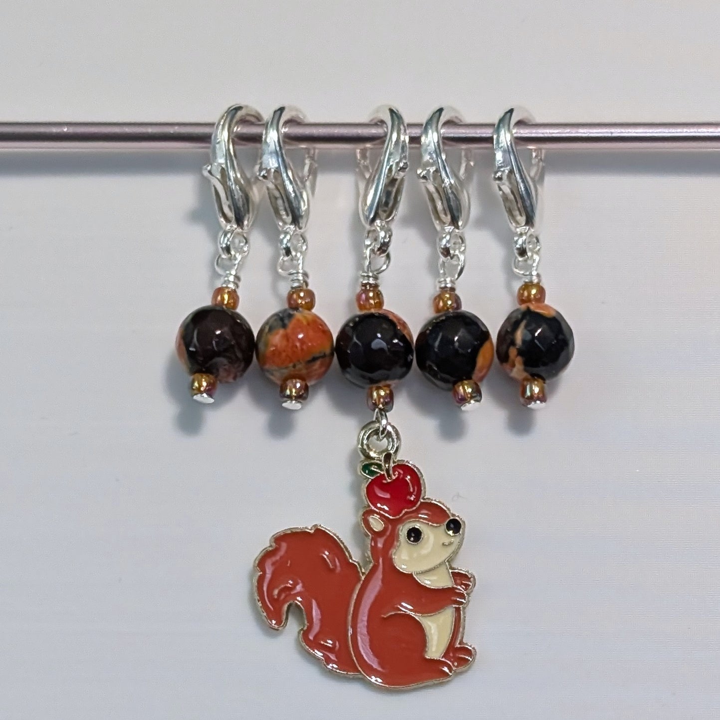 Squirrels Earrings & Stitch Markers