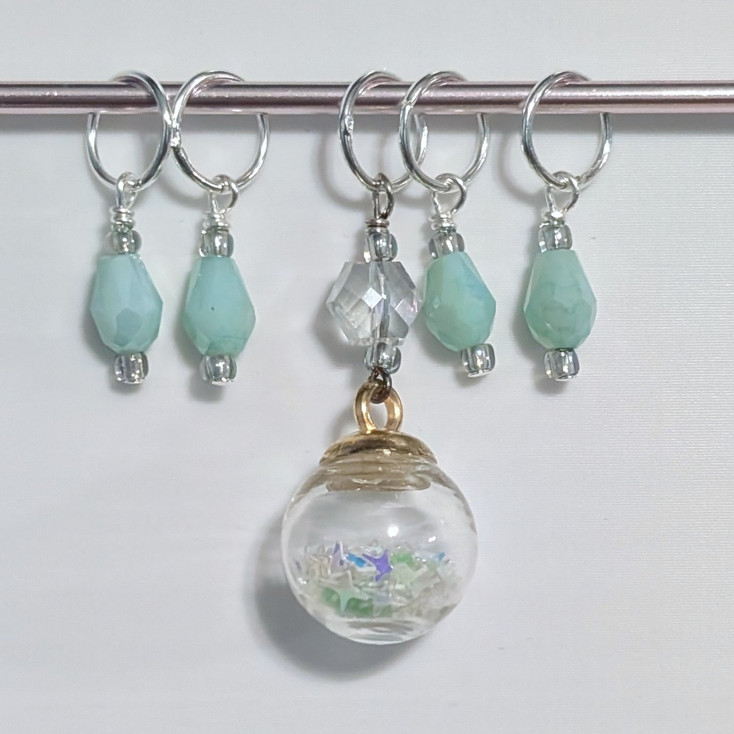 Glitter Globe Earrings & Stitch Markers