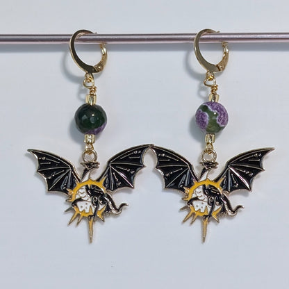 Dragons in the Stars Earrings & Stitch Markers