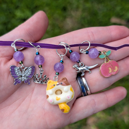 "Cats don't drink cocktails" Stitch Markers & Earrings