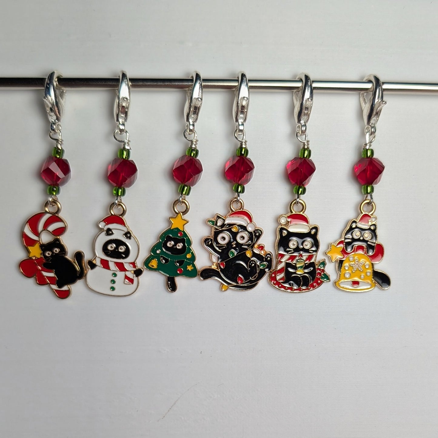 Black Cat Christmas Earrings and Markers