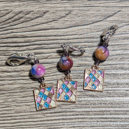 Stained Glass Window Earrings & Stitch Markers