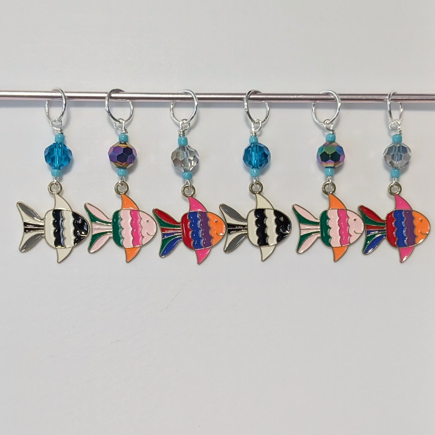 Fish School Stitch Markers and Earrings