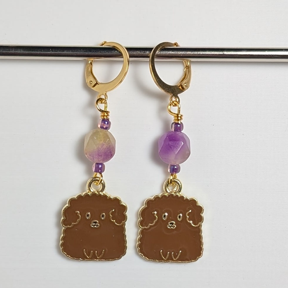 Pups Squared Stitch Markers & Earrings
