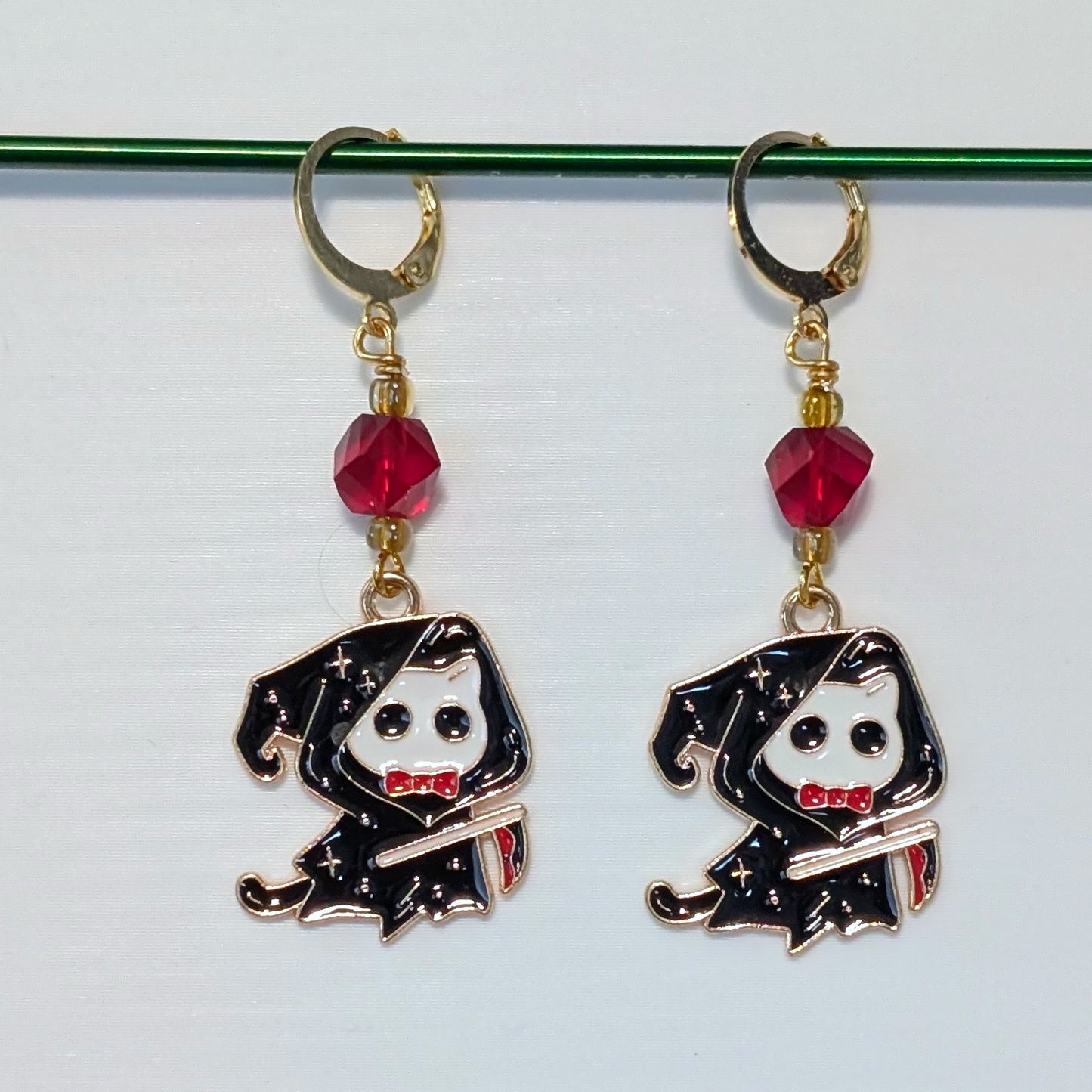 Spooky Kittens Earrings & Stitch Markers