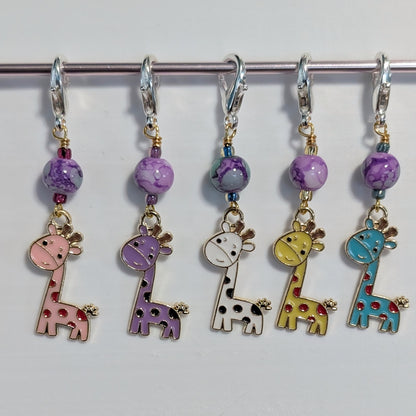 Enamel Giraffes Progress Keeper & Earrings