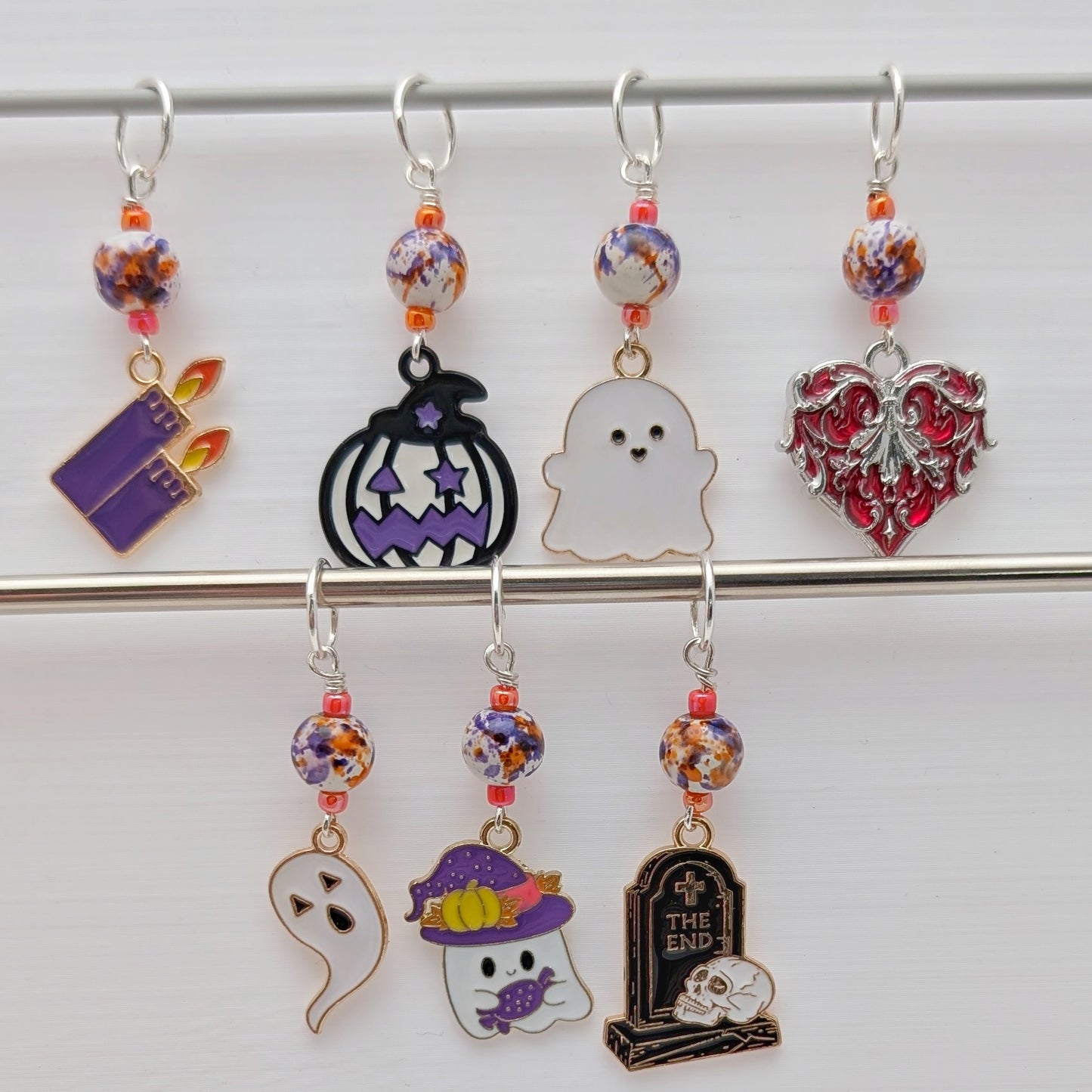 Grim Grinning Ghosts Earrings & Stitch Markers