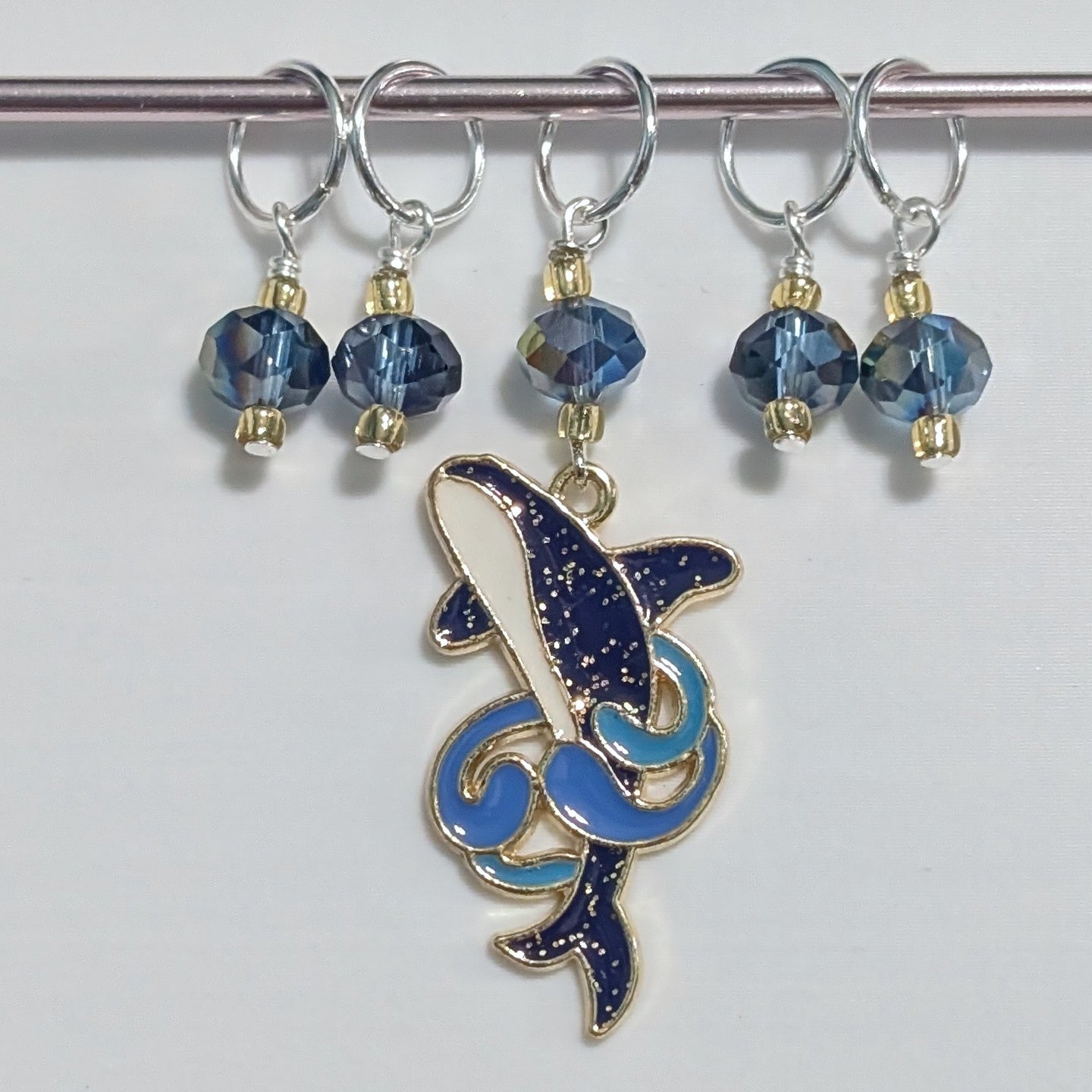 Whale Ballet Enamel Stitch Markers