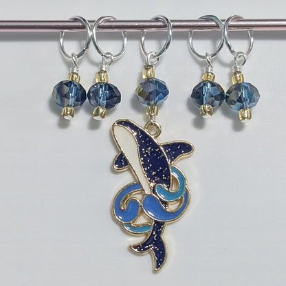 Whale Ballet Enamel Stitch Markers