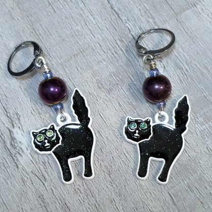 Spooky Kittens Earrings & Stitch Markers