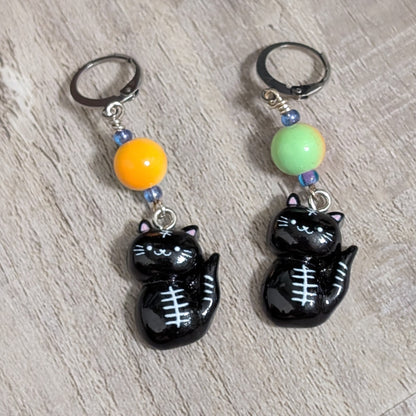 Spooky Kittens Earrings & Stitch Markers