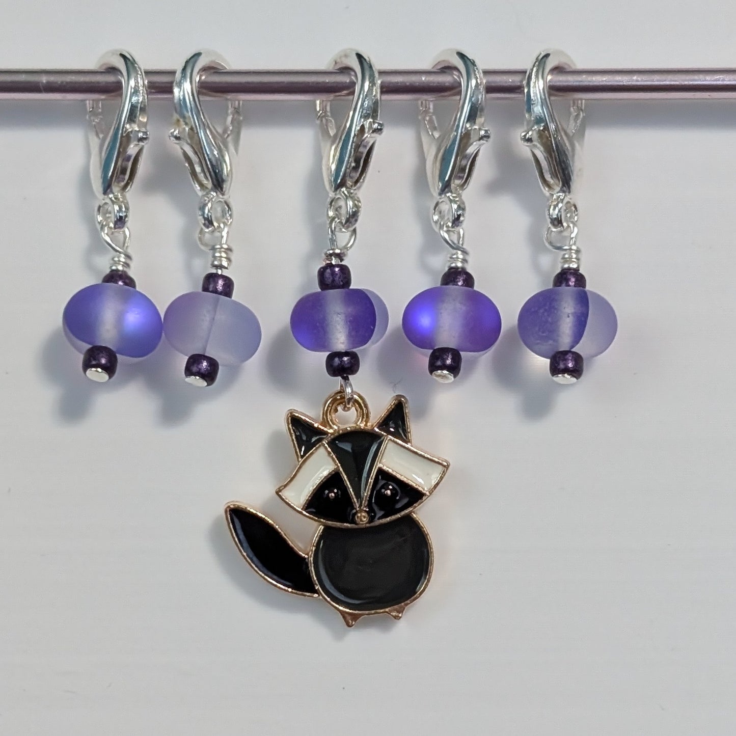 Trash Panda Earrings & Stitch Markers