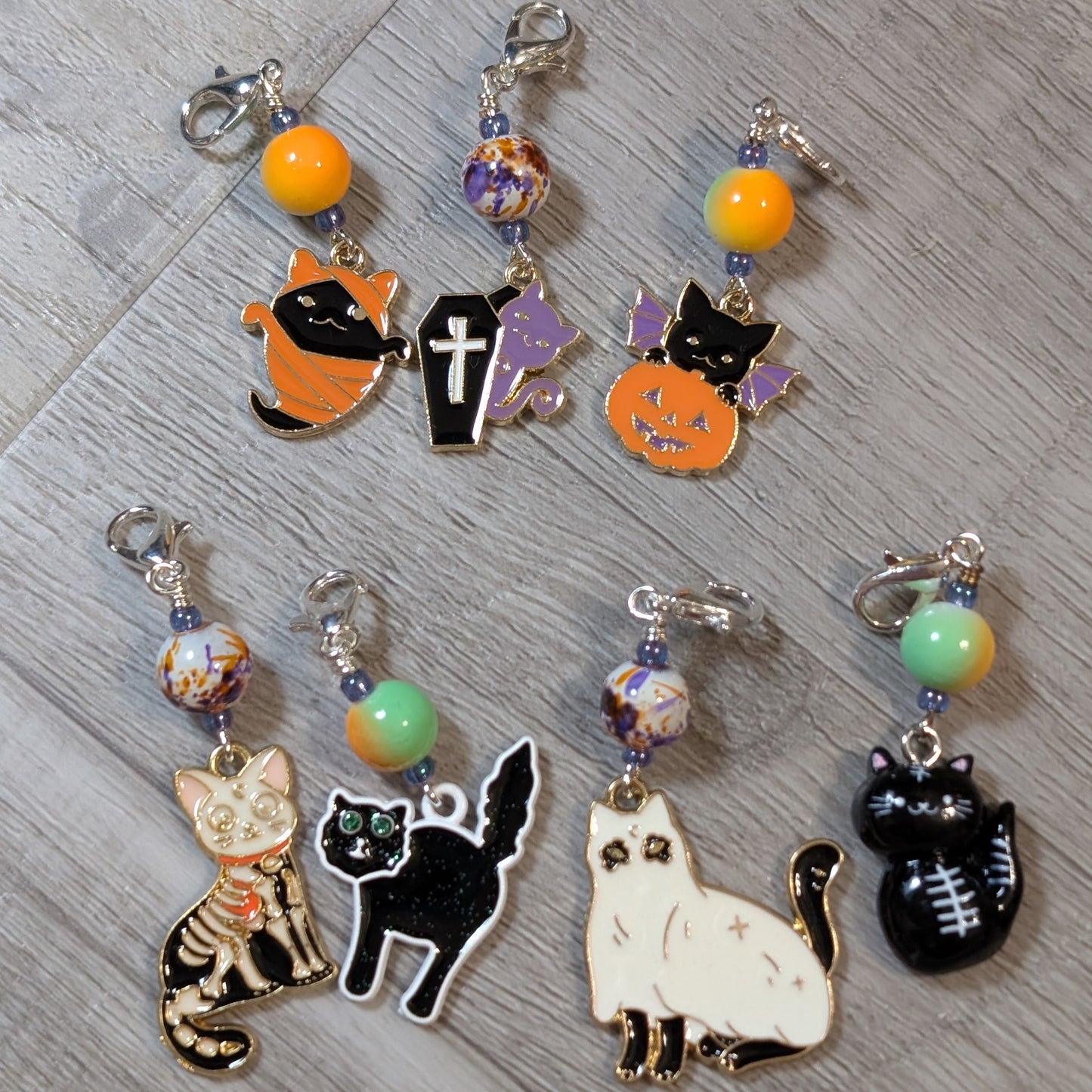 Spooky Kittens Earrings & Stitch Markers