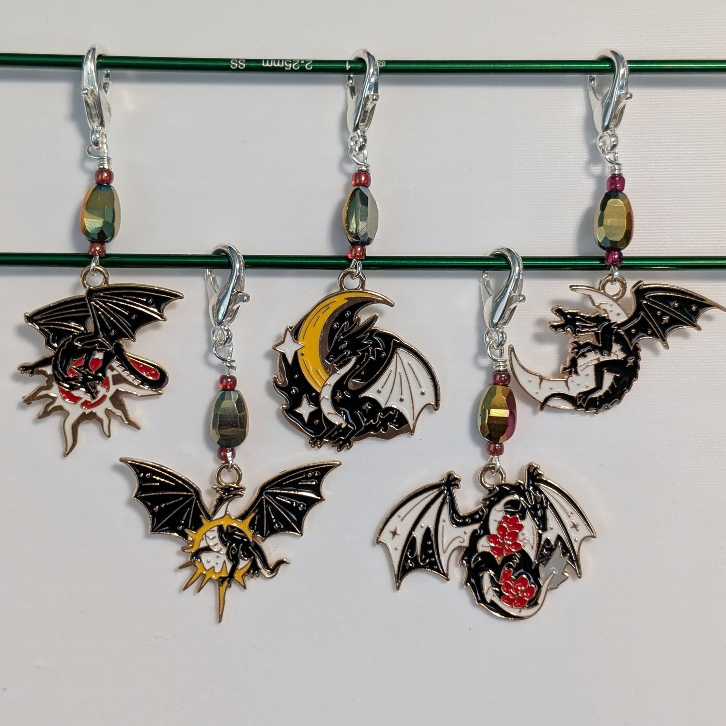Dragons in the Stars Earrings & Stitch Markers