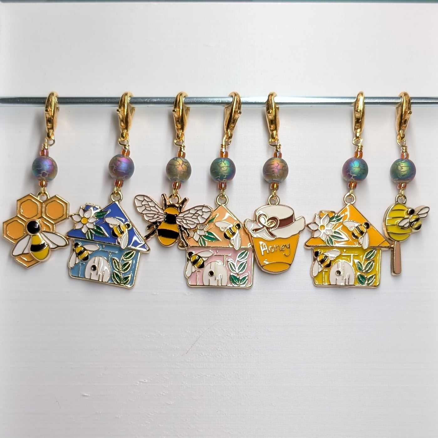 Oh bother! Bees and Hives Stitch Markers & Earrings