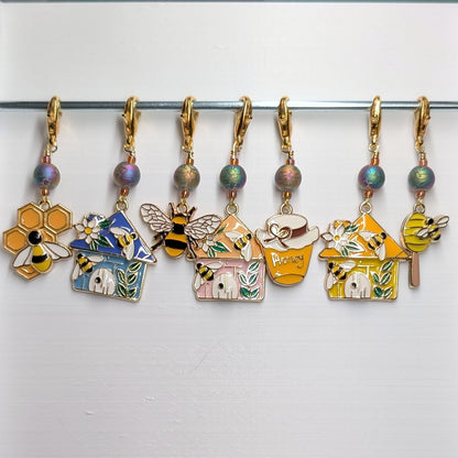 Oh bother! Bees and Hives Stitch Markers & Earrings