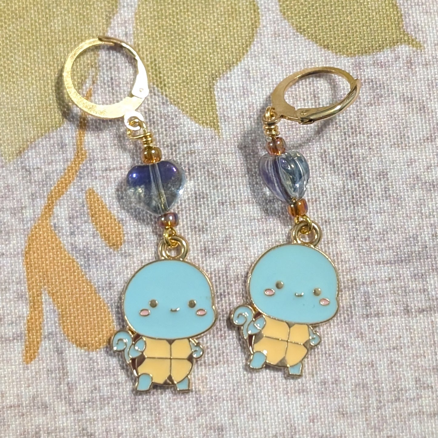 Enamel Pocket Monsters Stitch Markers & Earrings