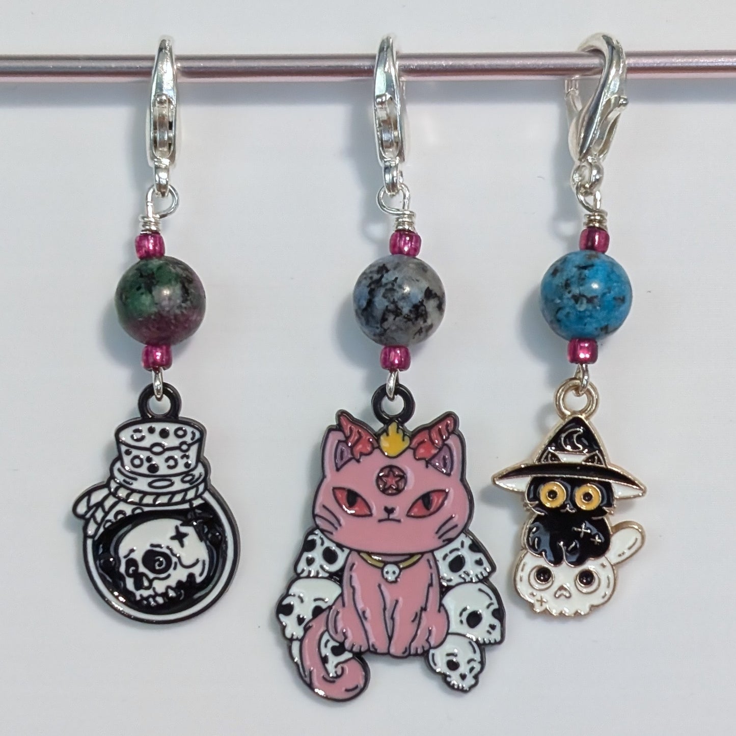 Occult O'Cats Earrings & Stitch Markers