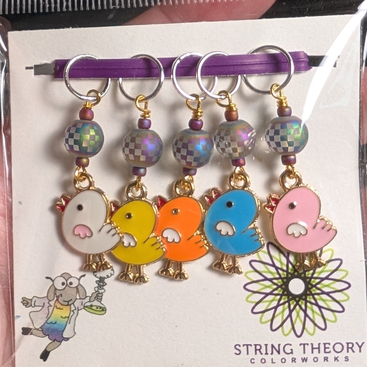 Enamel Song Birb Stitch Markers & Earrings