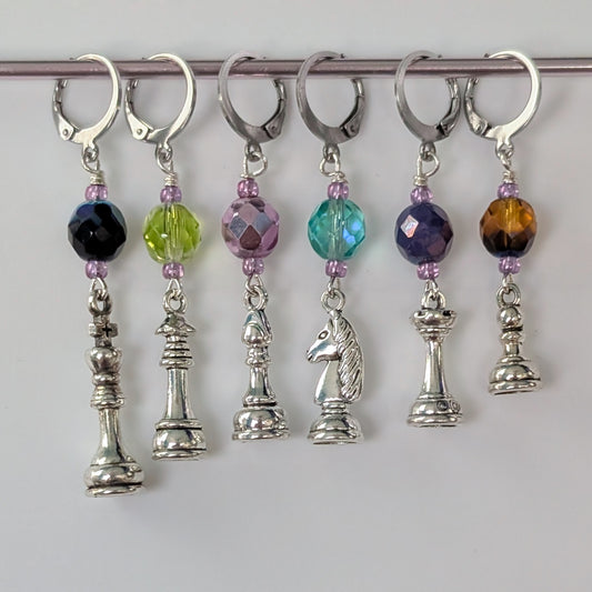 Game of Kings Stitch Markers and Earrings