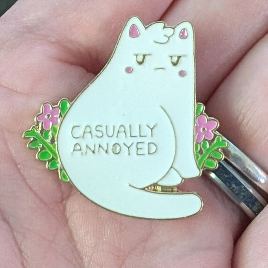 Annoyed Cat Enamel Pin