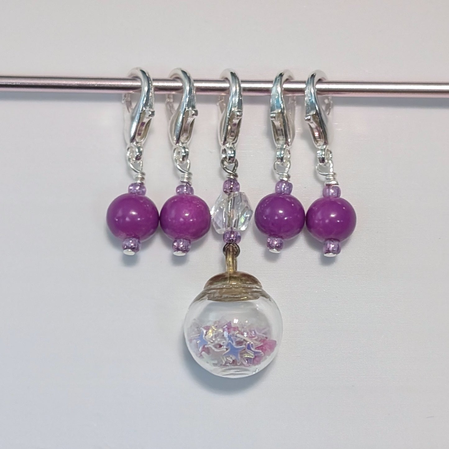 Glitter Globe Earrings & Stitch Markers