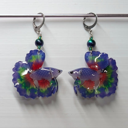 Betta Fish Stitch Markers & Earrings