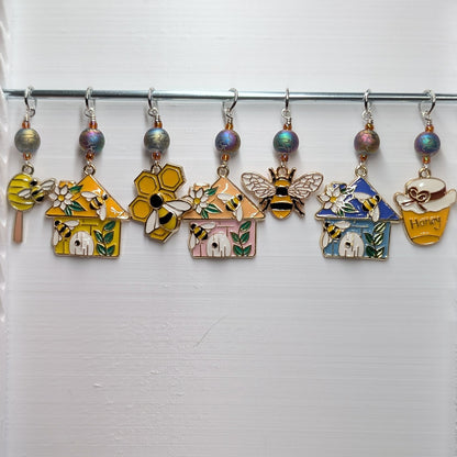 Oh bother! Bees and Hives Stitch Markers & Earrings